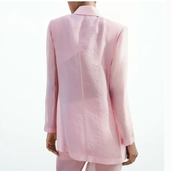 ZARA Chic & Timeless Pink Blazer Size L - Picture 4 of 10